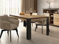 Rechthoekige eettafel TUDORO 195 cm samdal eik/mat zwart Rechthoekige eettafel TUDORO 195 cm samdal eik/mat zwart