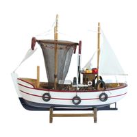 Vissersboot schaalmodel - Hout - 30 x 8 x 27 cm - Maritieme boten decoraties voor binnen   -