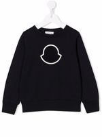 Moncler Enfant sweat à patch logo - Bleu - thumbnail