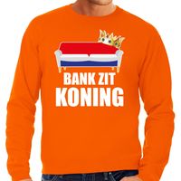 Koningsdag sweater bank zit Koning oranje voor heren
