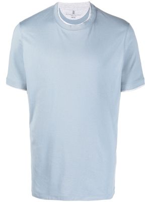 Brunello Cucinelli t-shirt à col rond - Bleu