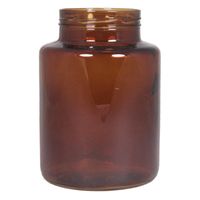 Bloemenvaas - kastanje bruin/transparant glas - H20 x D14.5 cm - Vazen - thumbnail