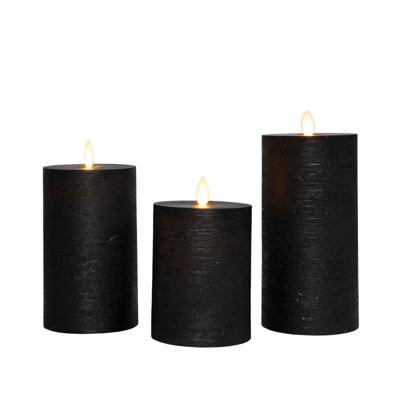 Stompkaars-USB wax d7,5 cm zwart set van 3 - Annas collection
