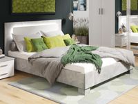 Bed SAMMOU 160x200 cm beton/wit - thumbnail