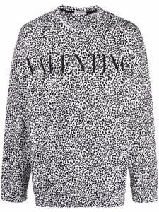Valentino Garavani sweat à imprimé léopard - Blanc