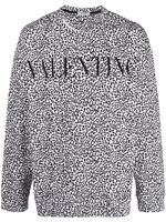 Valentino Garavani sweat à imprimé léopard - Blanc