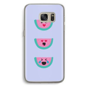 Smiley watermeloen: Samsung Galaxy S7 Transparant Hoesje