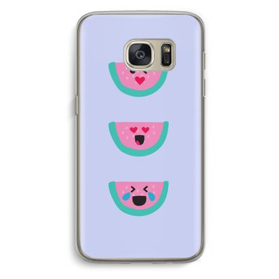 Smiley watermeloen: Samsung Galaxy S7 Transparant Hoesje