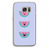 Smiley watermeloen: Samsung Galaxy S7 Transparant Hoesje