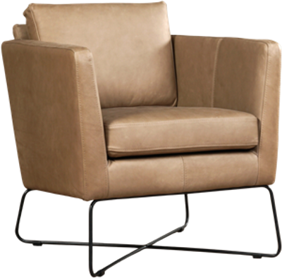 Grijze leren moderne design fauteuil Crossover - Rancho Leer Stone (grijs leer)