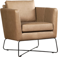 Grijze leren moderne design fauteuil Crossover - Rancho Leer Stone (grijs leer)