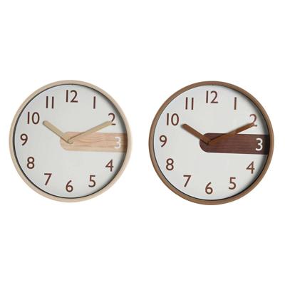 Muurklok Home ESPRIT Bruin Natuurlijk PVC Hout 30 x 4,7 x 30 cm (2 Stuks)