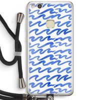 Blauwe golven: Huawei Ascend P10 Lite Transparant Hoesje met koord