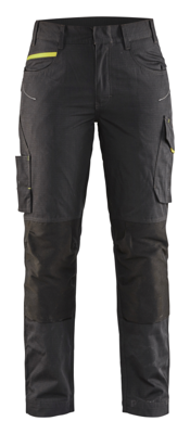 Blåkläder Dames service werkbroek met stretch 71951330 | Zwart/High-Vis Geel | Maat 46 - 7330509647141