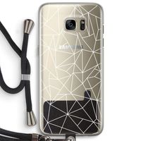 Geometrische lijnen wit: Samsung Galaxy S7 Edge Transparant Hoesje met koord