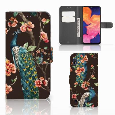 Samsung Galaxy A10 | Telefoonhoesje | Met pasjeshouder | Pauw met Bloemen