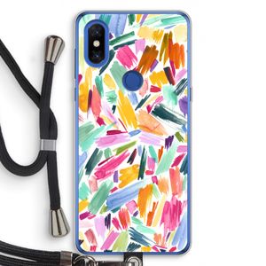 Watercolor Brushstrokes: Xiaomi Mi Mix 3 Transparant Hoesje met koord