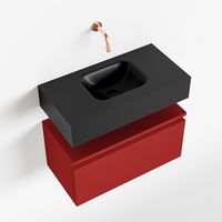 Toiletmeubel Mondiaz Andor | 60 cm | Meubelkleur Fire | Lex vrijhangend wastafel Urban Midden | Zonder kraangat