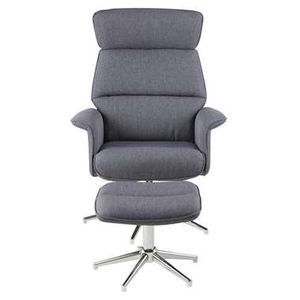 Relaxfauteuil Corsas - stof - donkergrijs (incl. voetenbank) - Leen Bakker