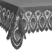 Unique Living tafelkleed/tafellaken - buiten/binnen - antraciet - 137 x 180 cm - Kant patroon