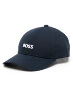 BOSS casquette en coton à logo brodé - Bleu