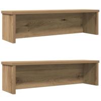 Keukenrekken stapelbaar 2 st 50x15x16 cm artisanaal eikenkleur