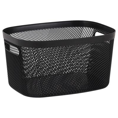 Leen Bakker - Opbergmand Mesh Antraciet - 7,2L - Polypropyleen - Grijs - 29x39x21 Cm