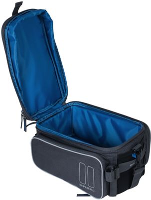 Basil sport design trunkbag - grijze fietsbagagedragertas, 7-15l, waterafstotend, voor reguliere fiets en e-bike