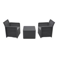 Tafelset met 2 fauteuils Shaf Antraciet 57 X 57 X 42 CM (3 Onderdelen)