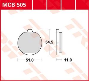 TRW Remblokken, en remschoenen voor de moto, MCB505 Allround organisch