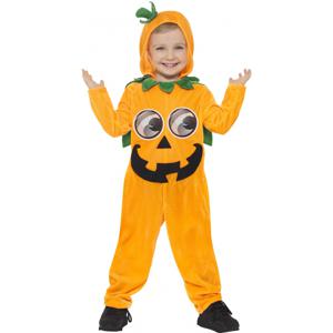 Pompoen onesie voor peuters - oranje - Halloween verkleedkleding voor kinderen