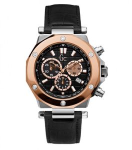 Guess horlogeband X72005G2S Leder Zwart 21mm + zwart stiksel