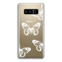 White butterfly: Samsung Galaxy Note 8 Transparant Hoesje - thumbnail