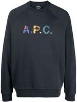 A.P.C. sweat Shaun à logo tartan - Bleu - thumbnail