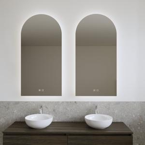 Badkamerspiegel Gliss Design Gaya | 50x120 cm | Rechthoekig | Indirecte LED verlichting | Touch button | Met spiegelverwarming