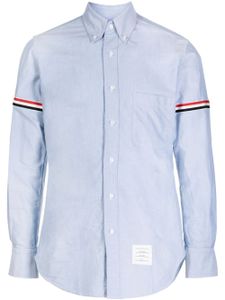 Thom Browne t-shirt à bandes RWB - Bleu