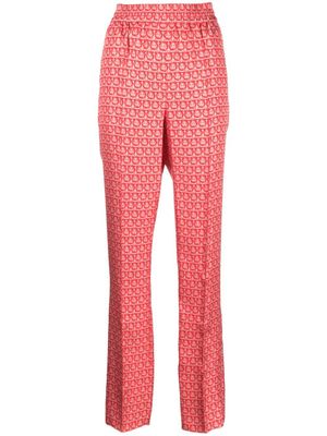 Ferragamo pantalon à taille haute - Rouge