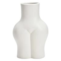 Bloemenvaas Modern - wit - keramiek - 13 x 21 x 9 cm - vrouwelijk lichaam - minimalistisch
