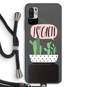 I love cacti: Xiaomi Redmi Note 10 5G Transparant Hoesje met koord