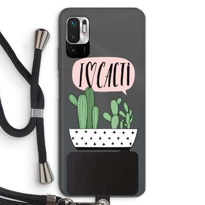 I love cacti: Xiaomi Redmi Note 10 5G Transparant Hoesje met koord