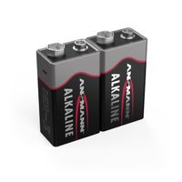 Ansmann 2x Alkaline 9 V blokbatterij | E-blok | 6LR61 MN1604 - 5015591 5015591 - thumbnail