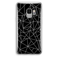 Geometrische lijnen wit: Samsung Galaxy S9 Transparant Hoesje