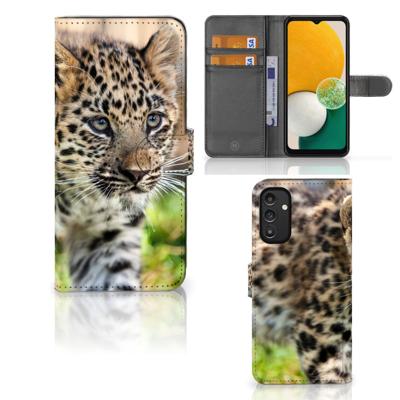 Samsung Galaxy A14 4G | Telefoonhoesje | Met pasjeshouder | Baby Luipaard