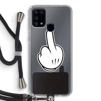 Middle finger black: Samsung Galaxy M31 Transparant Hoesje met koord Middle finger black: Samsung Galaxy M31 Transparant Hoesje met koord