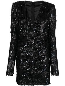 ROTATE BIRGER CHRISTENSEN robe courte froncée à sequins - Noir