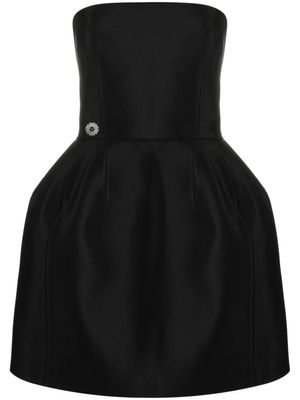 Philipp Plein robe bustier en soie à coupe courte - Noir