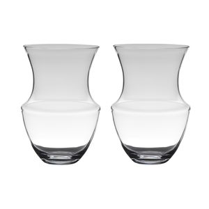 Set van 2x stuks transparante luxe vaas/vazen van glas 32 x 21 cm