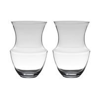 Set van 2x stuks transparante luxe vaas/vazen van glas 32 x 21 cm