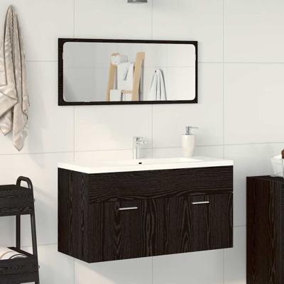 Badkamermeubelset met lade 2 pcs Zwart Eiken 90 x 38.5 x 46 cm