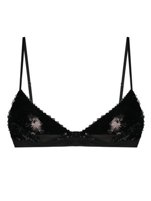 KHAITE soutien-gorge en soie à ornements en sequins - Noir